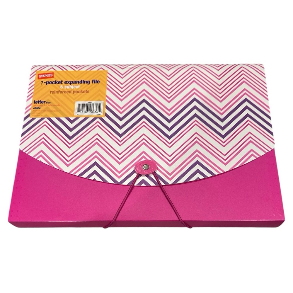 Staples | 7-pocket Expanding File | Letter Size | Chevron Design | BRAND NEW NWT